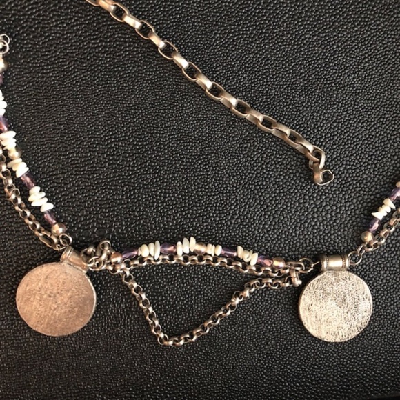 Gorg Pewter/Pink Jewel Encrusted Chain Link Belt main image 5
